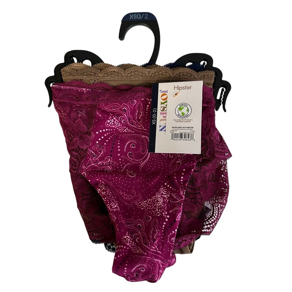 Joyspun Micro And Lace Hipster Underwear 3 Pack Womens XS 0-2